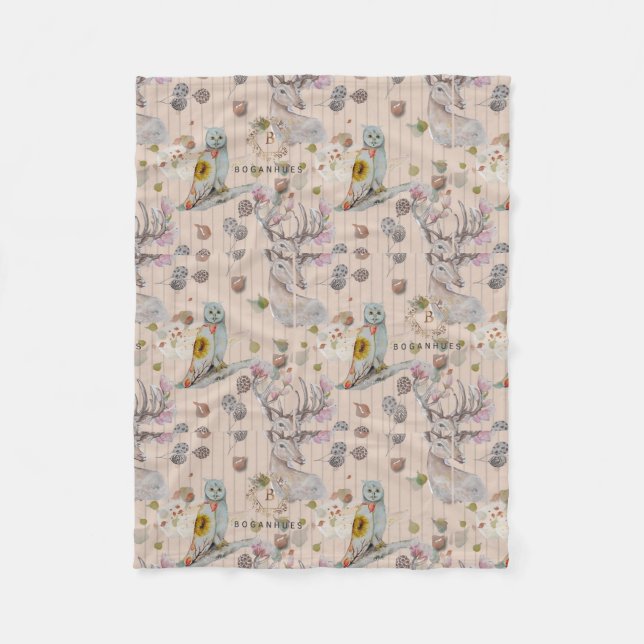 Floral Nursery print baby blanket (Front)