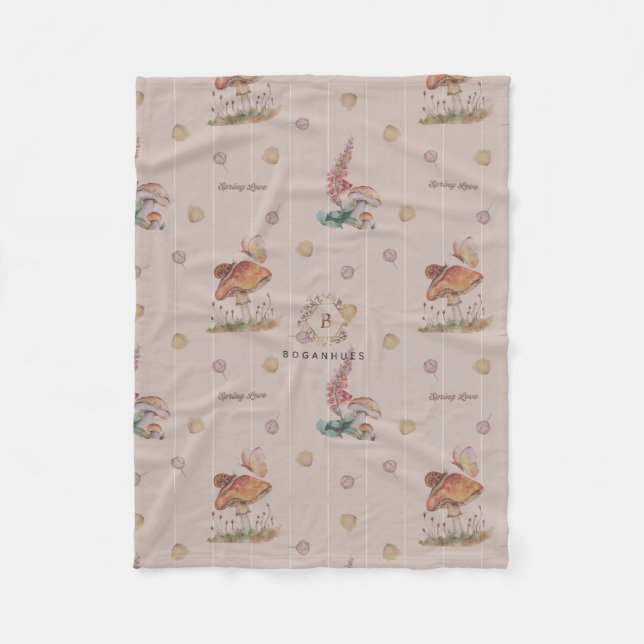 Floral Nursery Whimsical print baby blanket (Front)