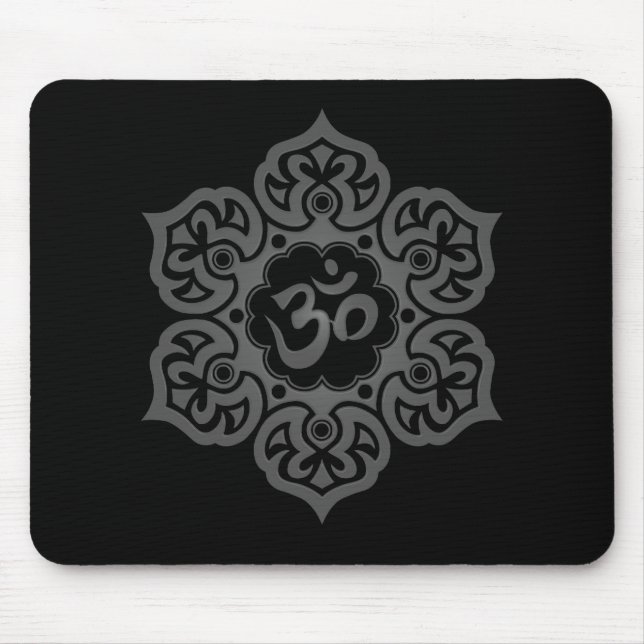 Floral Ohm Design (dark) Mouse Pad (Front)