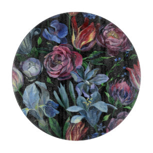 Floral Oil Pastel: Seamless Pattern Cutting Board