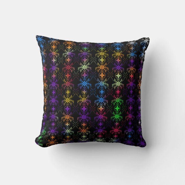 Floral Old English Throw Pillow (Front)