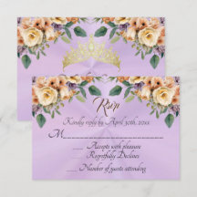 Floral on Lavender Quinceanera RSVP