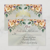 Floral on Pastel Sage Quinceanera RSVP