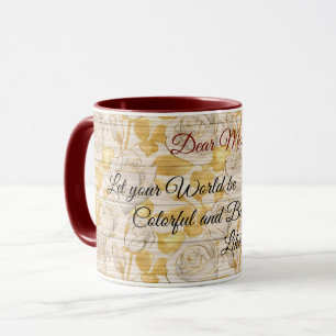 Floral on Wood Popular Customize Text Mug