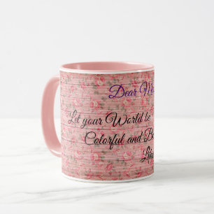Floral on Wood Popular Customize Text Mug