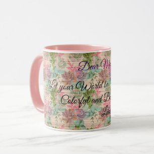 Floral on Wood Popular Customize Text Mug