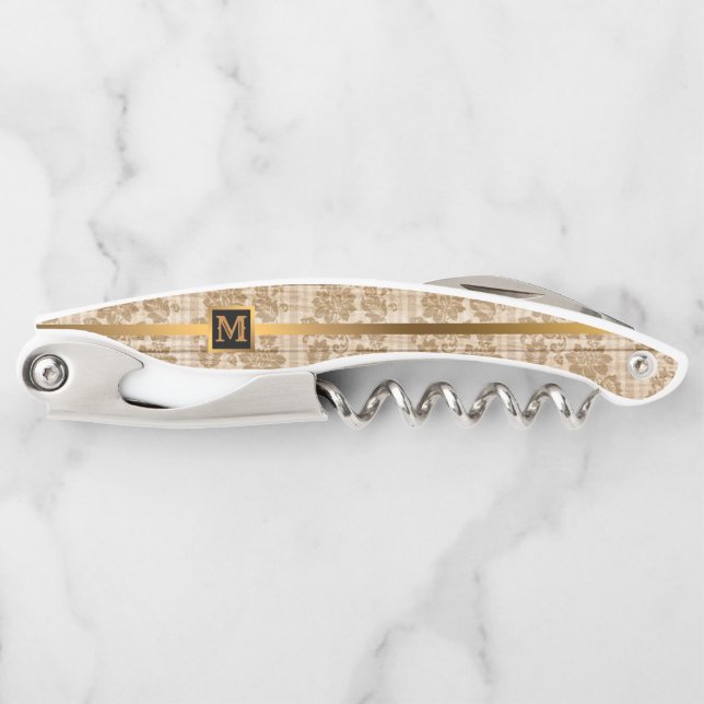 Floral on Wood Popular Gift Corkscrew (Front)