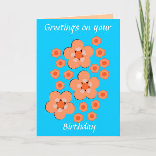 Floral Orange birthday cards