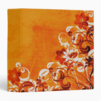 Floral Orange Grunge Urban Garden 1.5" Binder