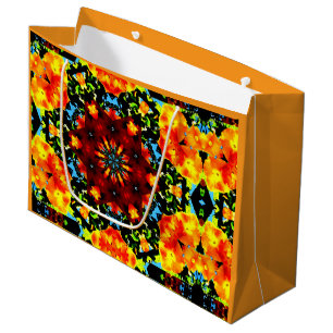 Floral Orange Large Gift Bag