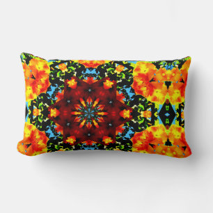 Floral Orange Lumbar Pillow