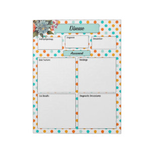 Floral Orange n Blue _ Disease Temp 1 Notepad