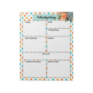 Floral Orange n Blue_ Pathophysiology Temp Notepad
