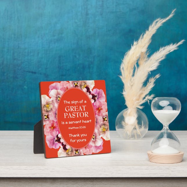 Floral Orange Pastor Appreciation Plaque (Insitu)