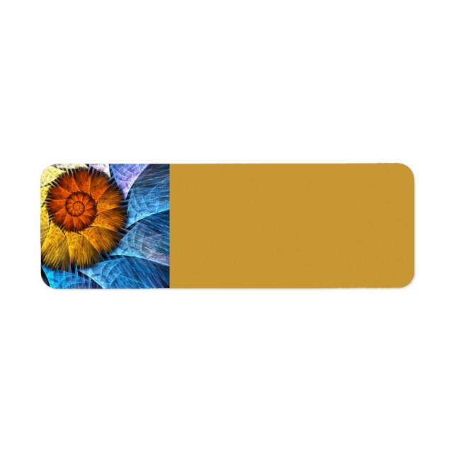 Floral Orange Yellow Blue Abstract Art (Front)