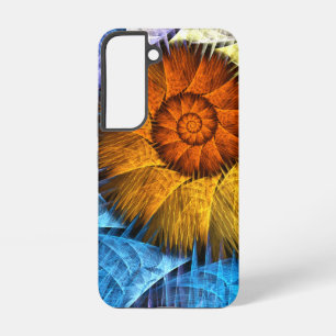 Floral Orange Yellow Blue Abstract Art Samsung Galaxy Case