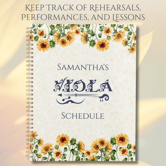 Floral Orchestra Student Organizer for Violist (The perfect tool for keeping track of rehearsals, performances, and practice sessions)