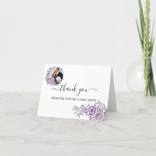 Floral Orchid Wedding Thank You Card