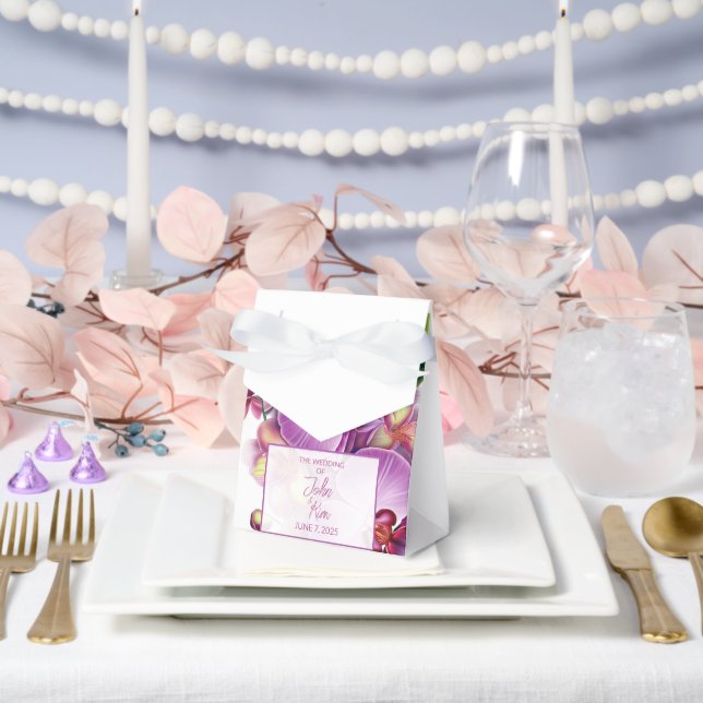 Floral Orchids  Favor Box (Wedding)