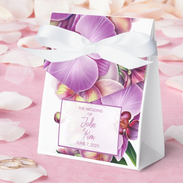 Floral Orchids Wedding  Favor Box (Wedding)