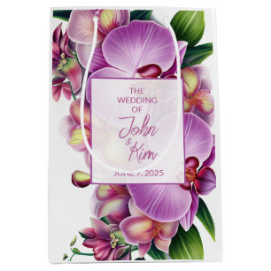 Floral Orchids Wedding Medium Gift Bag