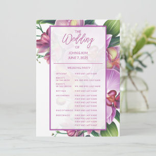 Floral Orchids Wedding Program