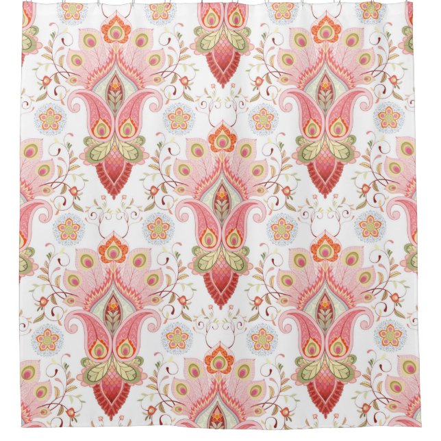 Floral oriental damask pattern with paisley and pe (Front)