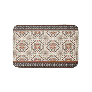 Floral Oriental Ethnic Pattern  Bath Mat