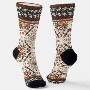Floral Oriental Ethnic Pattern  Socks