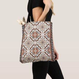 Floral Oriental Ethnic Pattern Tote Bag