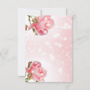 Floral Ornament Baby Girl and Rose RSVP Card