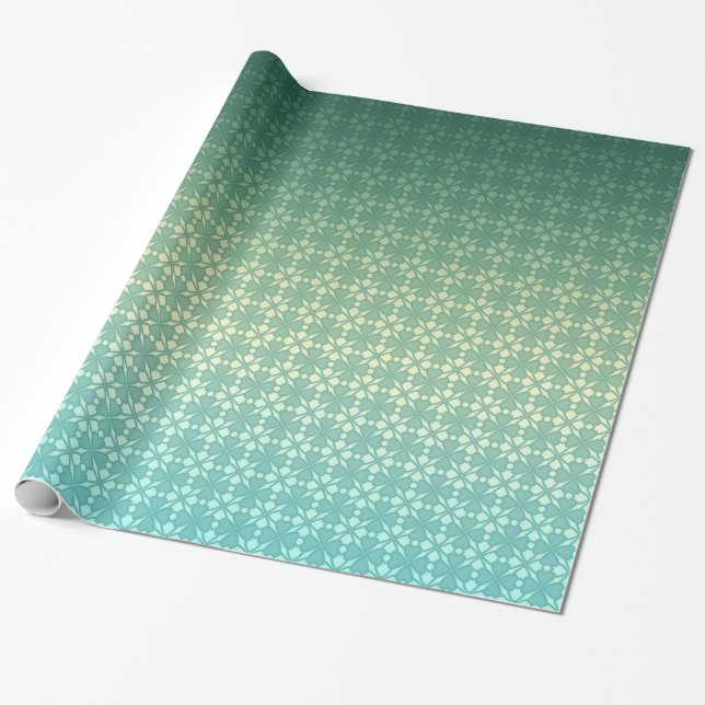 Floral ornament, gradient wrapping paper (Unrolled)