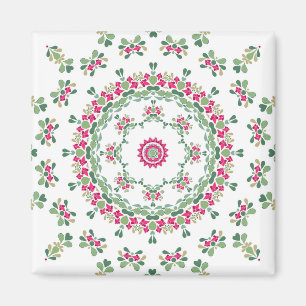 Floral ornament magnet