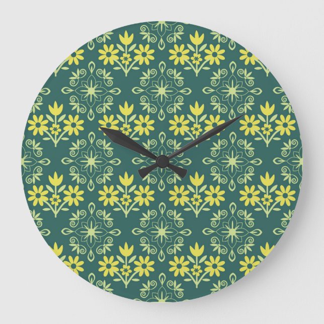 Floral ornament, seamless elegant pattern. large clock (Front)