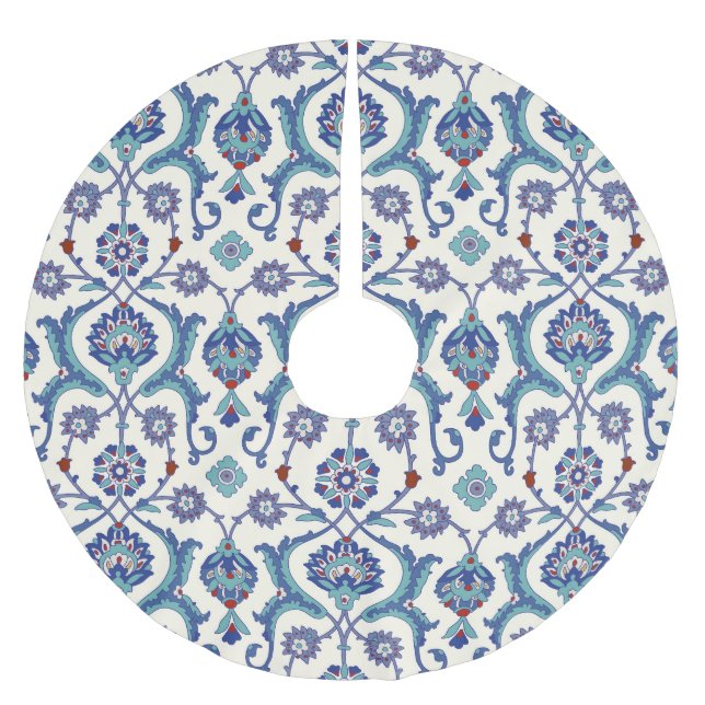Floral Ornament: Traditional Arabic Pattern. Brushed Polyester Tree Skirt (Front)