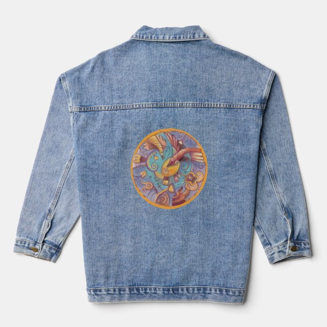 floral ornamental  denim jacket (Back)