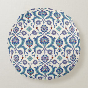 Floral Ornamental pattern. Traditional Arabic seam Round Pillow