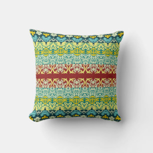 Floral ornamental seamless pattern throw pillow