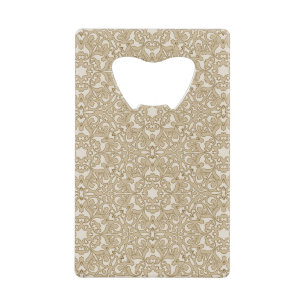 Floral ornate background credit card bottle opener