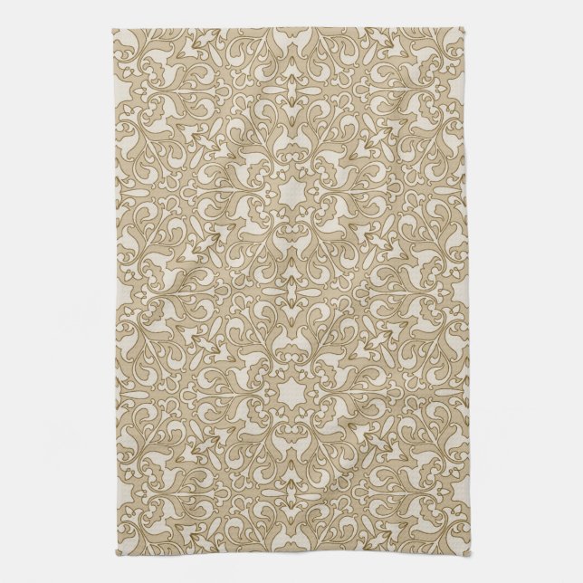 Floral ornate background kitchen towel (Vertical)