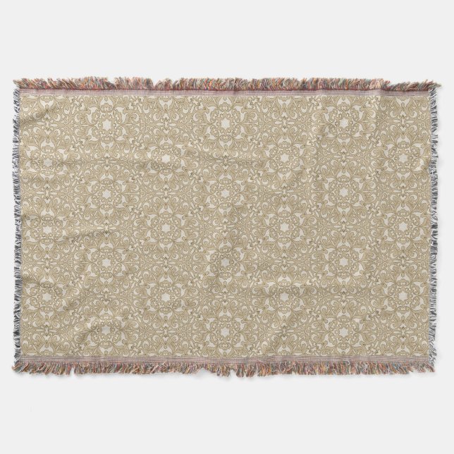 Floral ornate background throw blanket (Front)