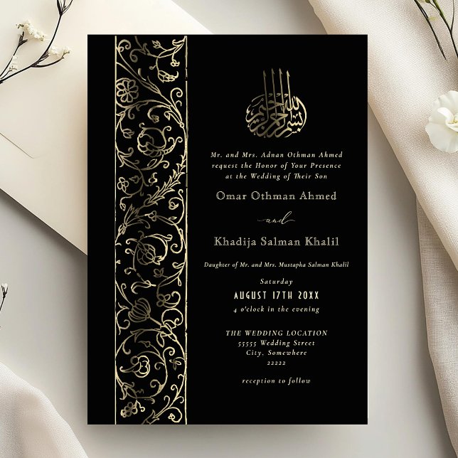 Floral Ornate Black and Gold Islamic Wedding (Creator Uploaded)