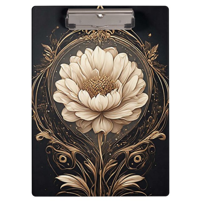 Floral Ornate Pattern Office Clip Board Holder (Front)