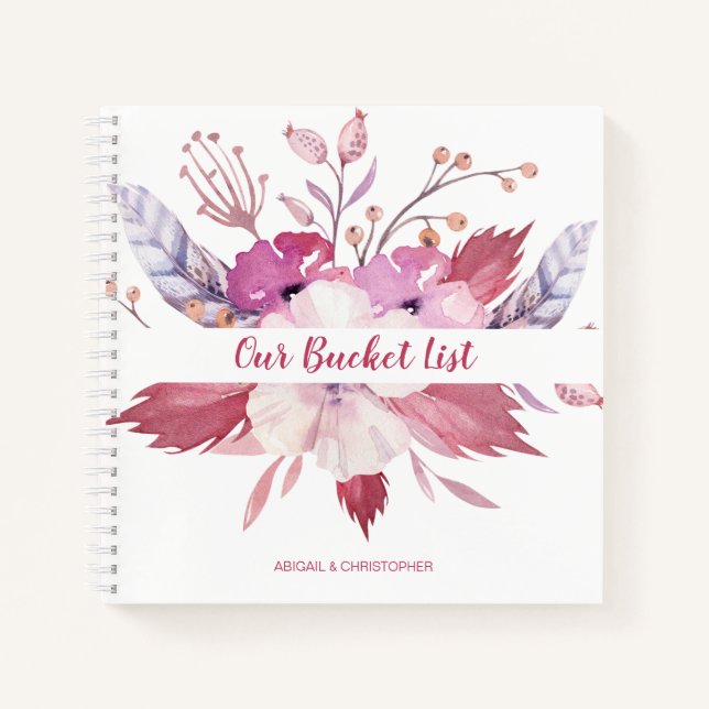 Floral Our Bucket List Keepsake Journal (Front)