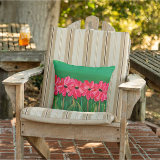 Floral outdoor pillow original art