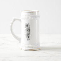 Floral Outline Art - 22 oz Stein Mug Design