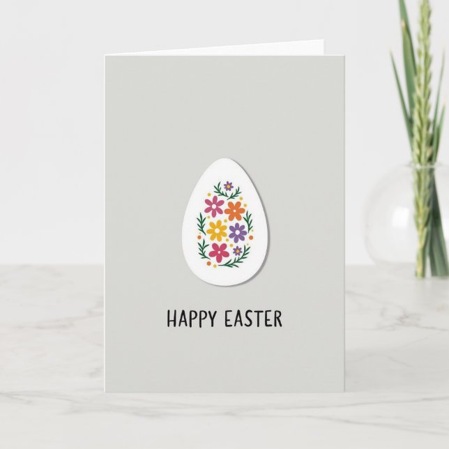 Floral Oval Pattern Greeting Card (Front)
