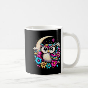 Floral Owl And Moon  Coffee Mug