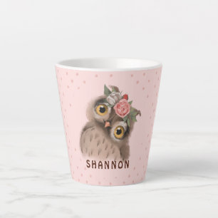 Floral Owl Latte Mug