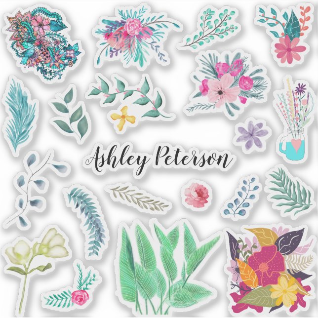 Floral Pack | Modern trendy flowers monogram (Front)